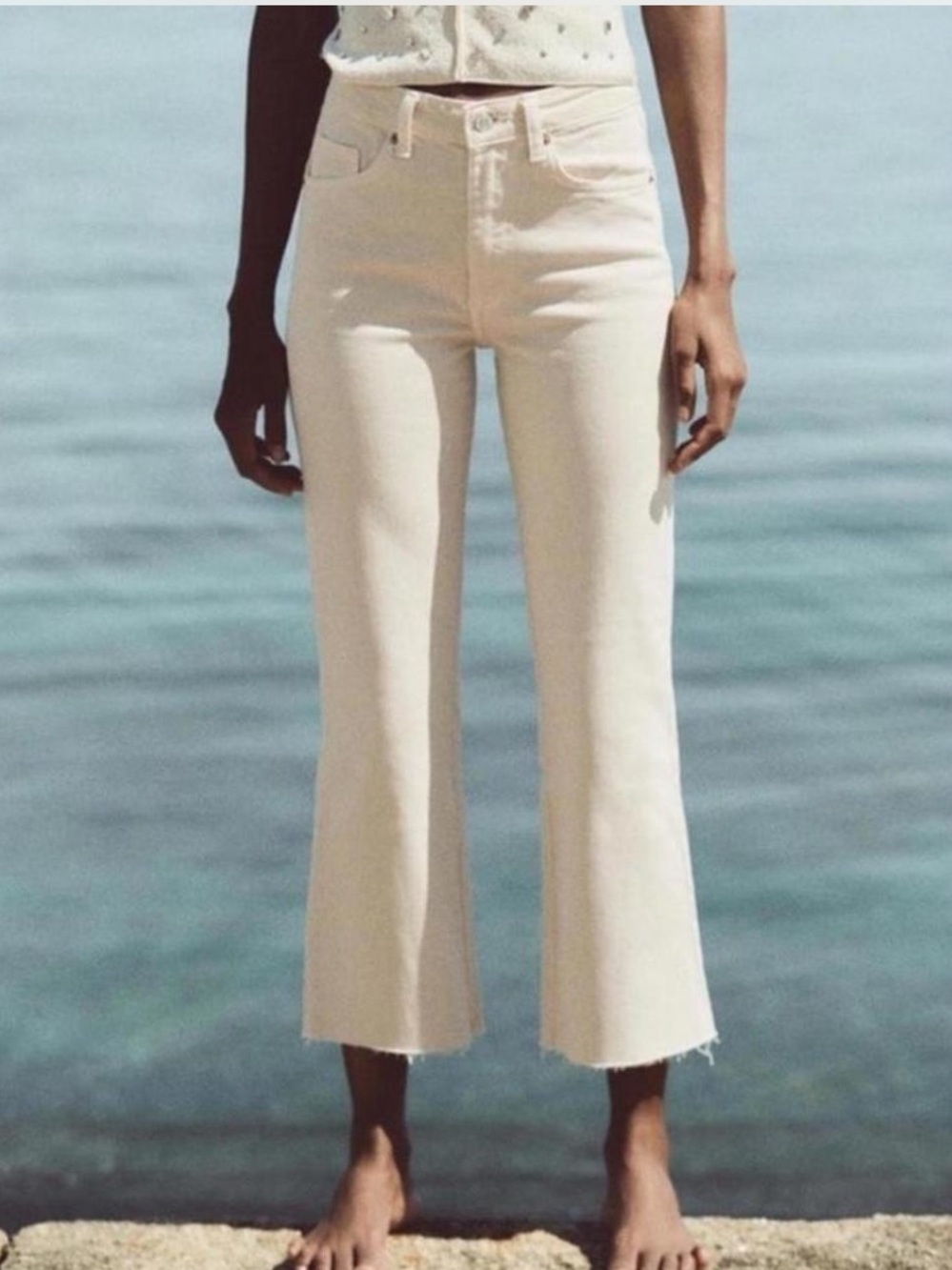 Zara Crop Flare Bootcut Jeans